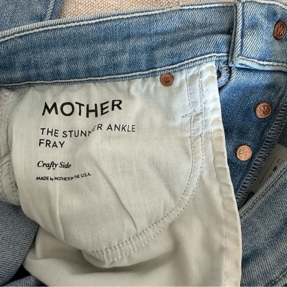 Mother The Stunner Ankle Fray Crafty Side Denim Blue Jeans Women’s 27 - Picture 9 of 10